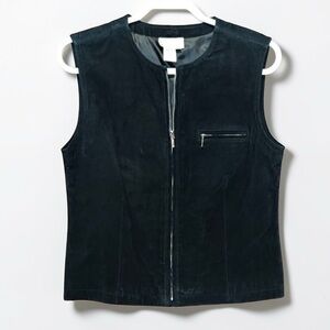 Coldwater Creek Black Suede Vest Size Small